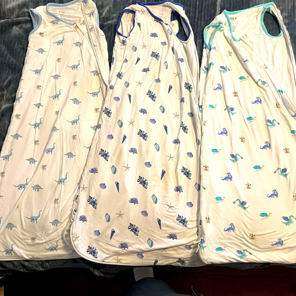 Kyte Baby Sleep Sacks 0.5 TOG (Set of 3- Dino, Seashell, and Dragon print)